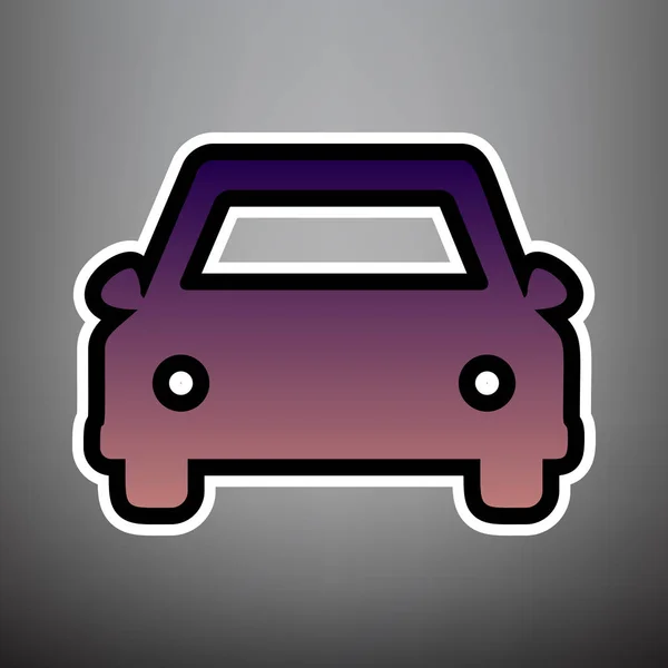 Ilustração do sinal do carro. Vector. Ícone de gradiente violeta com preto a —  Vetores de Stock