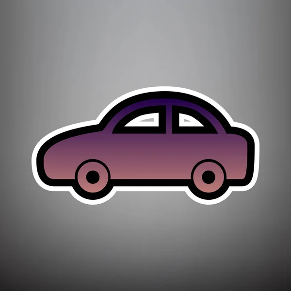 Car sign illustration. Vector. Violet gradient icon with black a — Stock Vector