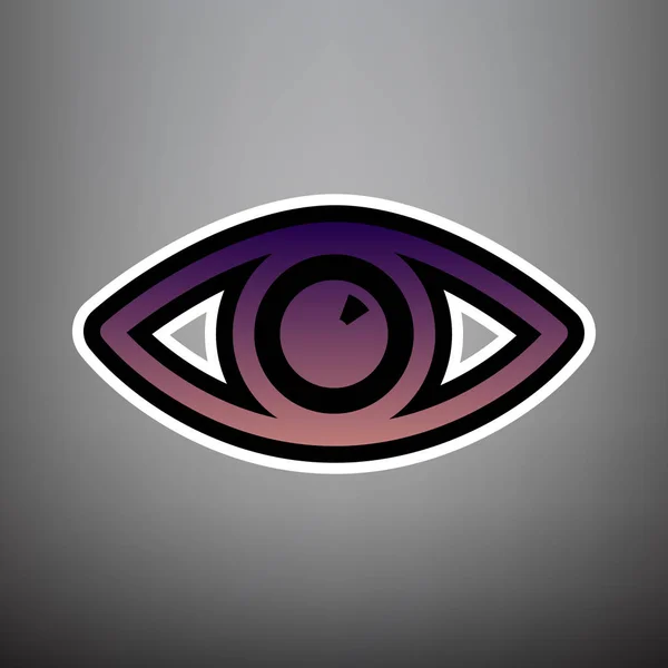 Illustrazione del segno oculare. Vettore. Icona sfumata viola con nero a — Vettoriale Stock