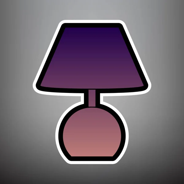 Ilustración del signo de lámpara. Vector. Icono de degradado violeta con negro — Vector de stock