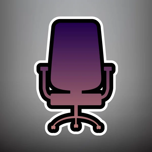 Señal de silla de oficina. Vector. Gradiente violeta icono con negro y w — Archivo Imágenes Vectoriales