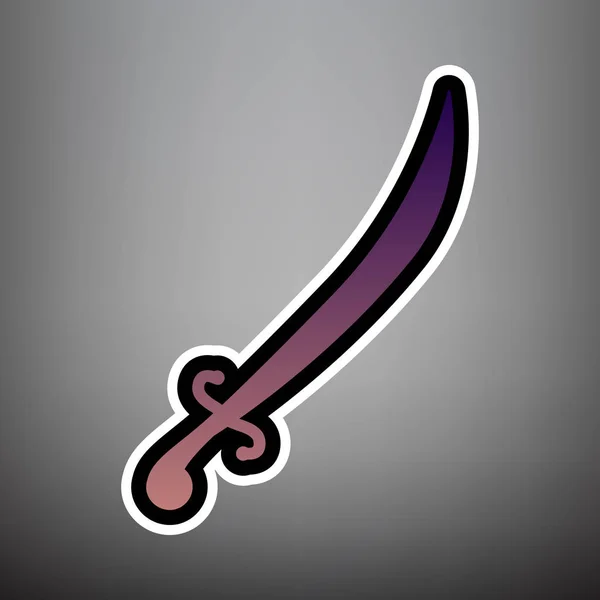 Sword sign illustration. Vector. Violet gradient icon with black — Stock Vector