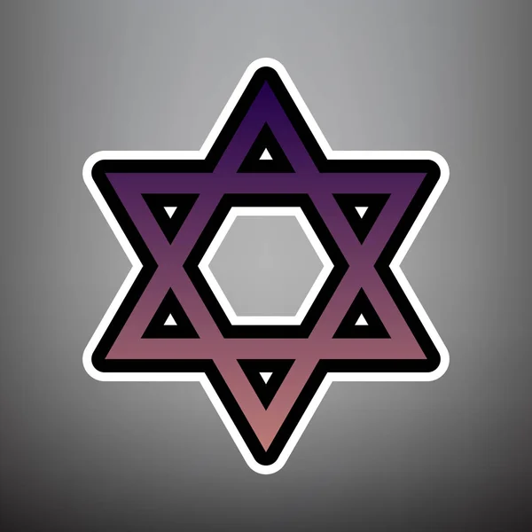 Escudo Magen David Star. Símbolo de Israel. Vector. Gradio violeta —  Vetores de Stock
