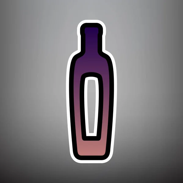 Segno bottiglia di olio d'oliva. Vettore. Icona sfumata viola con nero a — Vettoriale Stock
