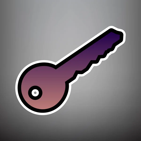 Ilustração do signo chave. Vector. Ícone de gradiente violeta com preto a — Vetor de Stock