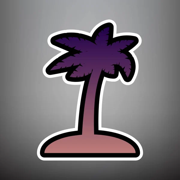 Signo de palmera de coco. Vector. Icono de degradado violeta con negro — Archivo Imágenes Vectoriales