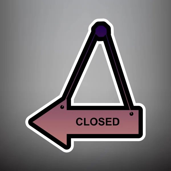 Illustration du signe fermé. Vecteur. Icône dégradée violette avec blac — Image vectorielle