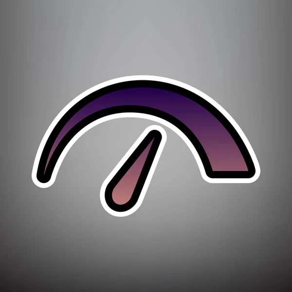 Ilustración del signo del velocímetro. Vector. Gradiente violeta icono con — Archivo Imágenes Vectoriales