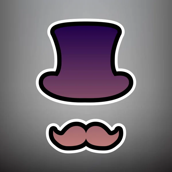 Diseño de accesorios Hipster. Vector. Icono de degradado violeta con bl — Archivo Imágenes Vectoriales