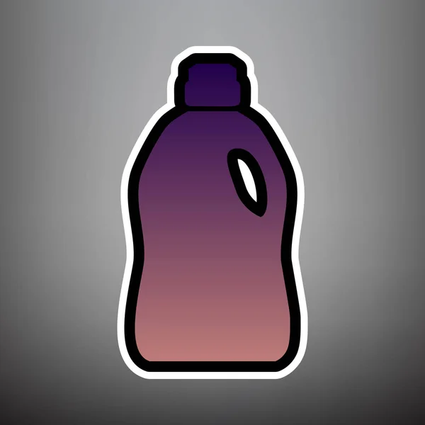 Plastic fles voor het reinigen. Vector. Violet kleurovergang pictogram met b — Stockvector
