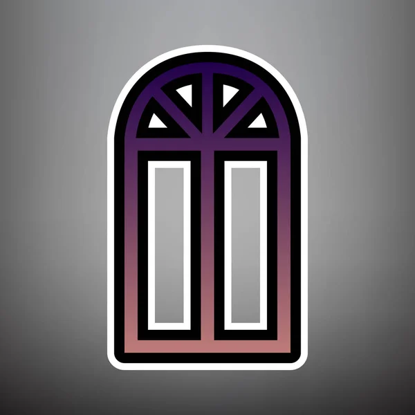 Fenêtre simple signe. Vecteur. Icône dégradé violet avec noir et — Image vectorielle