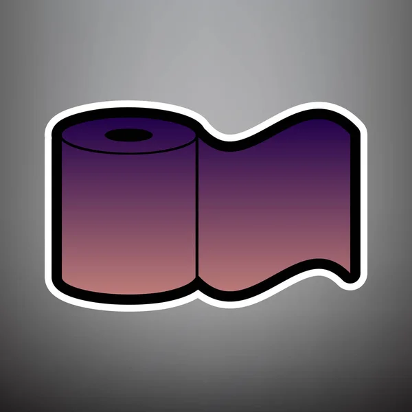 Signo de papel higiénico. Vector. Gradiente violeta icono con negro y w — Archivo Imágenes Vectoriales