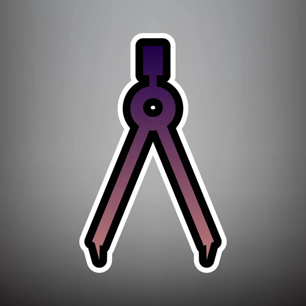 Divisor signo simple. Vector. Icono de degradado violeta con negro y — Vector de stock