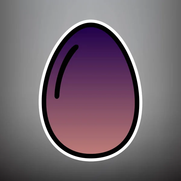 Куряче яйце знак. Вектор. Фіолетовий градієнт значок з чорним і Wh — стоковий вектор