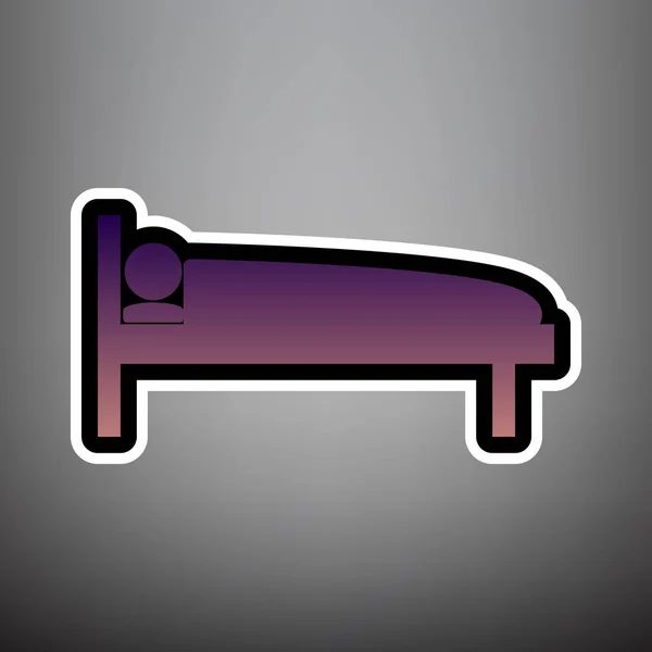 Ziekenhuis teken illustratie. Vector. Violet kleurovergang pictogram met bl — Stockvector