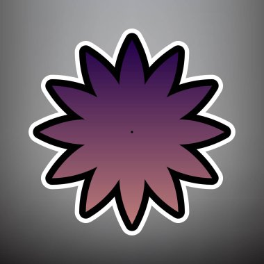 Çiçek işareti. Vektör. Siyah ve beyaz l ile menekşe degrade simgesi