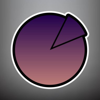 Ekonomi grafik işareti. Vektör. Menekşe degrade simge siyah ve 