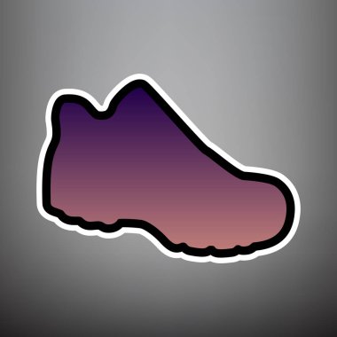 Önyükleme işareti. Vektör. Siyah ve beyaz lin ile menekşe degrade simgesi