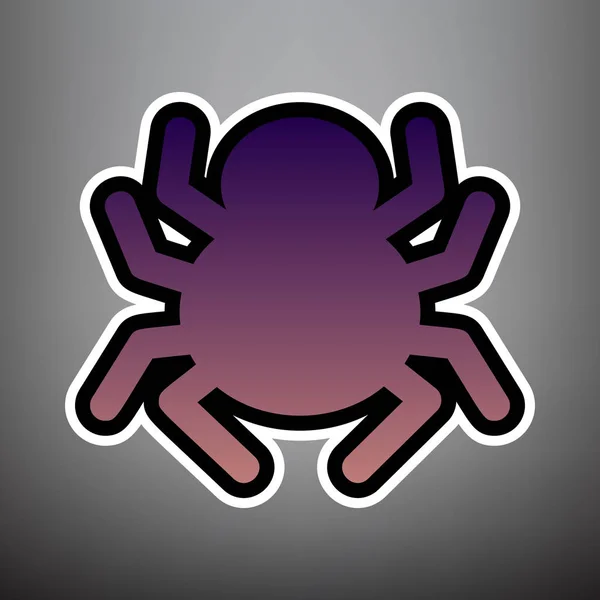 Illustration de signe d'araignée. Vecteur. Icône dégradée violette avec blac — Image vectorielle
