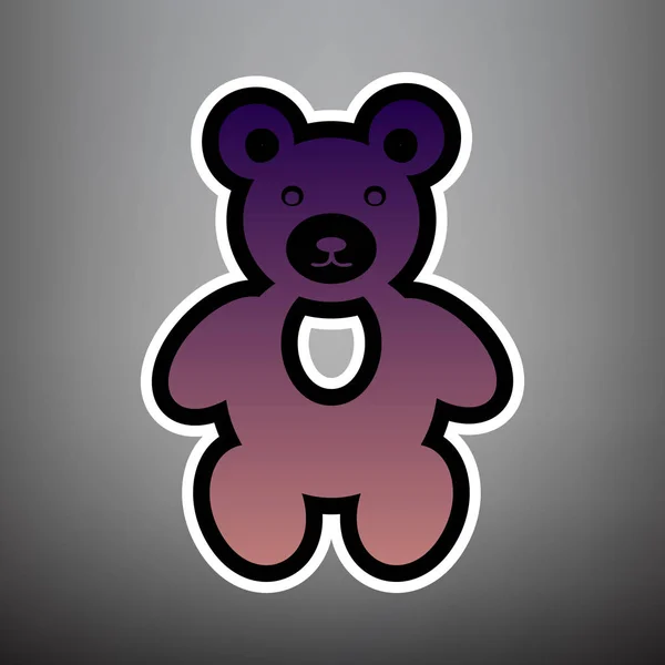 泰迪熊标志插图。向量。紫色渐变图标随以 — 图库矢量图片