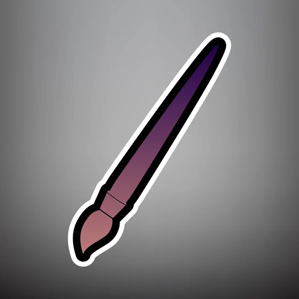 Illustration de signe de brosse. Vecteur. Icône dégradée violette avec noir — Image vectorielle
