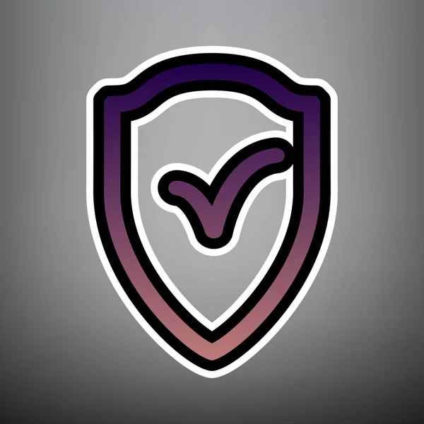 Shield sign as protection and insurance symbol. Vector. Violet g — Stock Vector