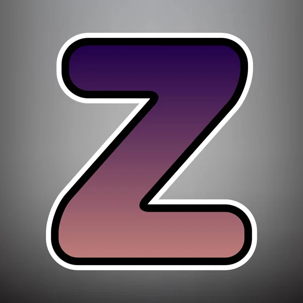 文字 Z サインはデザイン テンプレートの要素です。ベクトル。紫グラデーション私 — ストックベクタ