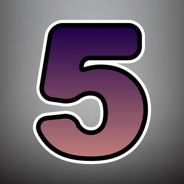 Número 5 elemento de plantilla de diseño de signo. Vector. Gradiente violeta i — Archivo Imágenes Vectoriales