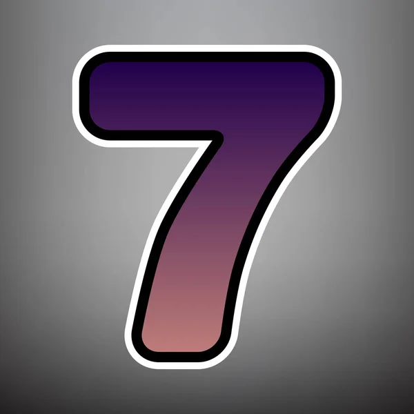 Nummer 7 Zeichendesign Template Element. Vektor. violettes Gefälle i — Stockvektor