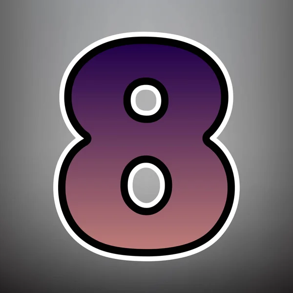 Numero 8 segno elemento modello di design. Vettore. Gradiente viola i — Vettoriale Stock