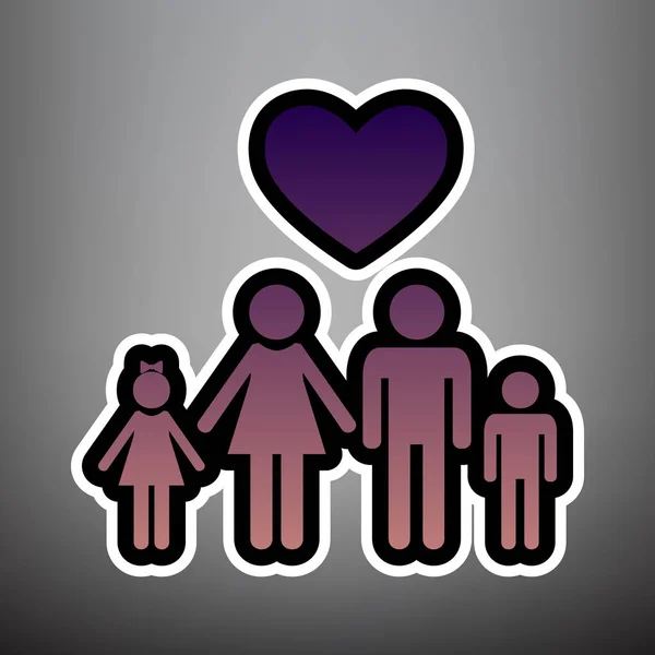 Rodzina symbol z serca. Mąż i żona są przechowywane dla dzieci h — Wektor stockowy
