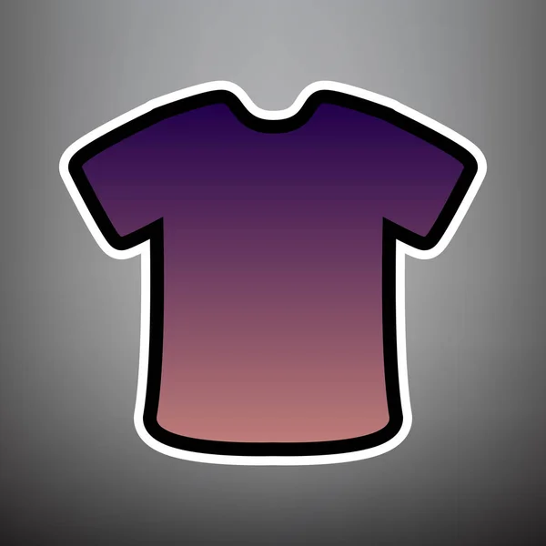 Señal de camiseta. Vector. Icono de degradado violeta con blanco y negro — Vector de stock