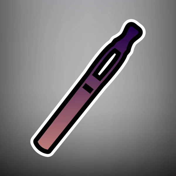 Panneau de cigarette électronique. Vecteur. Icône dégradée violette avec noir et wh — Image vectorielle