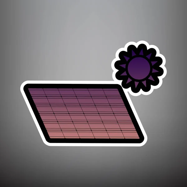 Painel de energia solar. Sinal de conceito Eco tendência. Vector. Grau violeta — Vetor de Stock