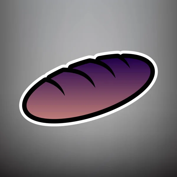 Panneau de pain. Vecteur. Icône dégradée violette avec li noir et blanc — Image vectorielle