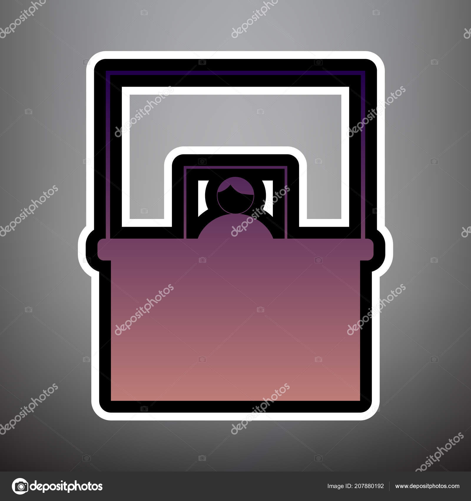 Information Desk Sign Vector Violet Gradient Icon With Black A