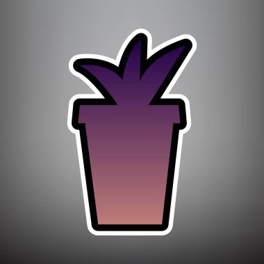 Saksı işareti illüstrasyon. Vektör. Degrade simgesiyle menekşe: b
