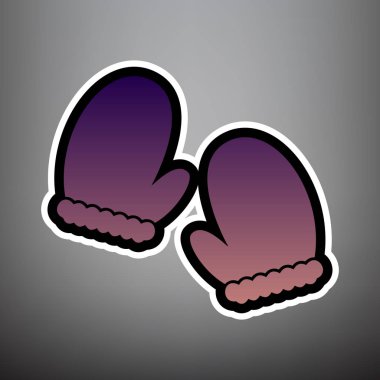 Dayağı işareti illüstrasyon. Vektör. Degrade simgesiyle menekşe: bl