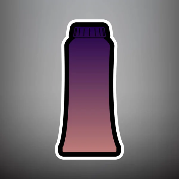 Tandkräm tube tecken illustration. Vektor. Violett gradient ikonen — Stock vektor