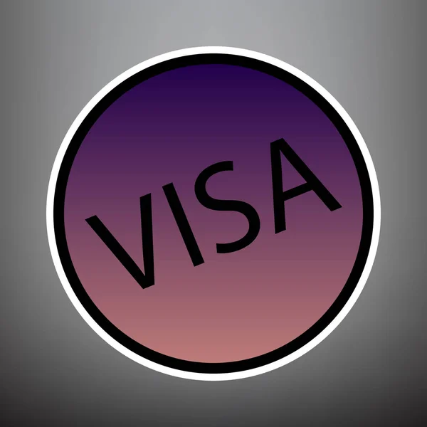 Visa card teken illustratie. Vector. Violet kleurovergang pictogram met b — Stockvector