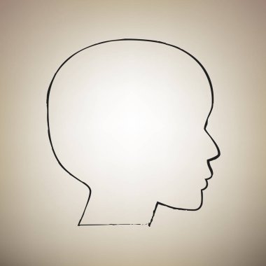 İnsanlar işareti baş. Vektör. Fırça defterlerimiz siyah kutsal kişilerin resmi vasıl açık kahverengi