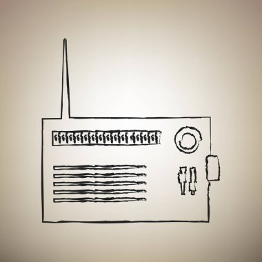Radyo işareti illüstrasyon. Vektör. Fırça defterlerimiz siyah kutsal kişilerin resmi vasıl aydınlık