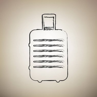 Bagaj işareti illüstrasyon. Vektör. Fırça defterlerimiz siyah kutsal kişilerin resmi vasıl li