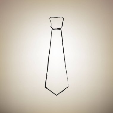 Kravat işareti illüstrasyon. Vektör. Fırça defterlerimiz siyah kutsal kişilerin resmi vasıl ışık 