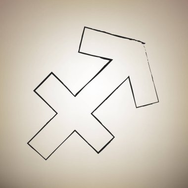 Yay işareti illüstrasyon. Vektör. Fırça defterlerimiz siyah simgesi bir