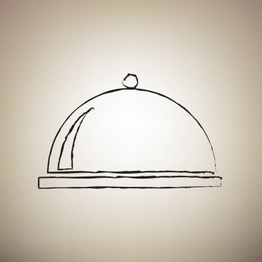 Sunucu oturum illüstrasyon. Vektör. Fırça defterlerimiz siyah kutsal kişilerin resmi vasıl lig