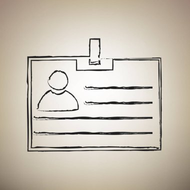 Kimlik kartı işareti. Vektör. Fırça defterlerimiz siyah kutsal kişilerin resmi vasıl hafif kahverengi bac