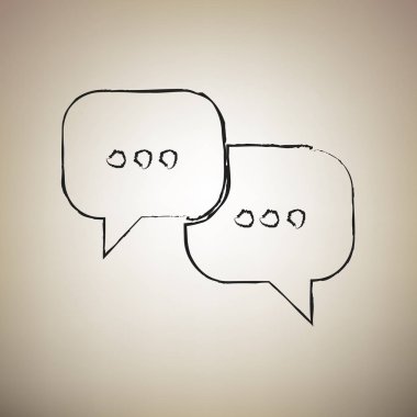 Konuşma işareti kabarcıklar. Vektör. Fırça defterlerimiz siyah kutsal kişilerin resmi vasıl ışık br