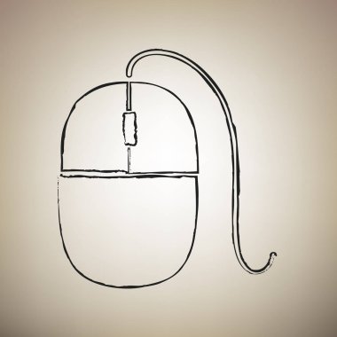 Fare işareti illüstrasyon. Vektör. Fırça defterlerimiz siyah kutsal kişilerin resmi vasıl aydınlık