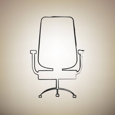 Ofis koltuğu işaret. Vektör. Fırça defterlerimiz siyah kutsal kişilerin resmi vasıl hafif kaş